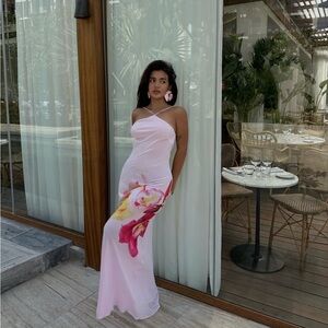 Peppermayo Pink Floral One Shoulder Dress